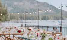 West Shore Cafe setup for an outdoor wedding on the west shore of Lake Tahoe California