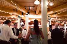 wedding lighting decorations at high camp at Palisades Tahoe