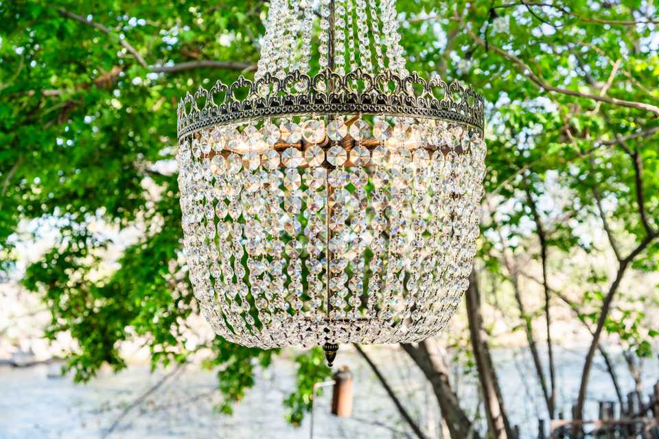close up detail photo of the empire chandelier