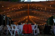 tent lighting at Tahoe beach wedding