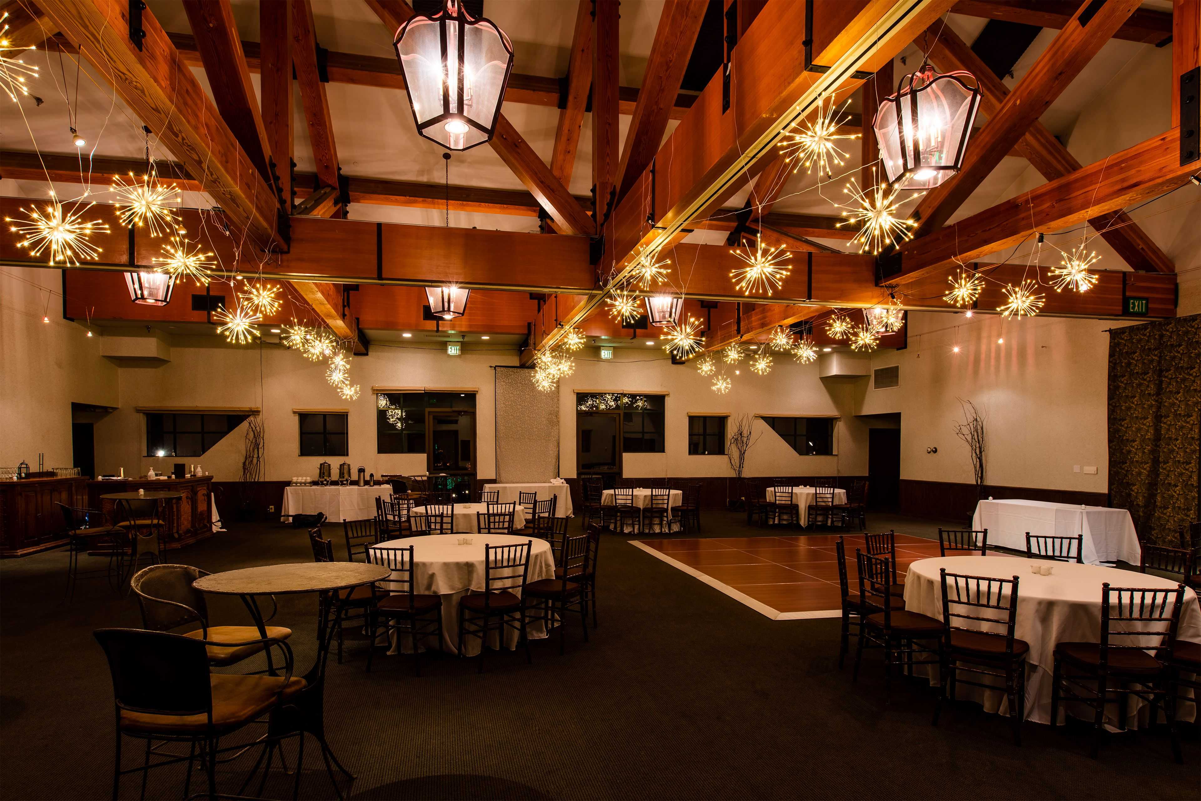 starburst clusters displayed in a ballroom