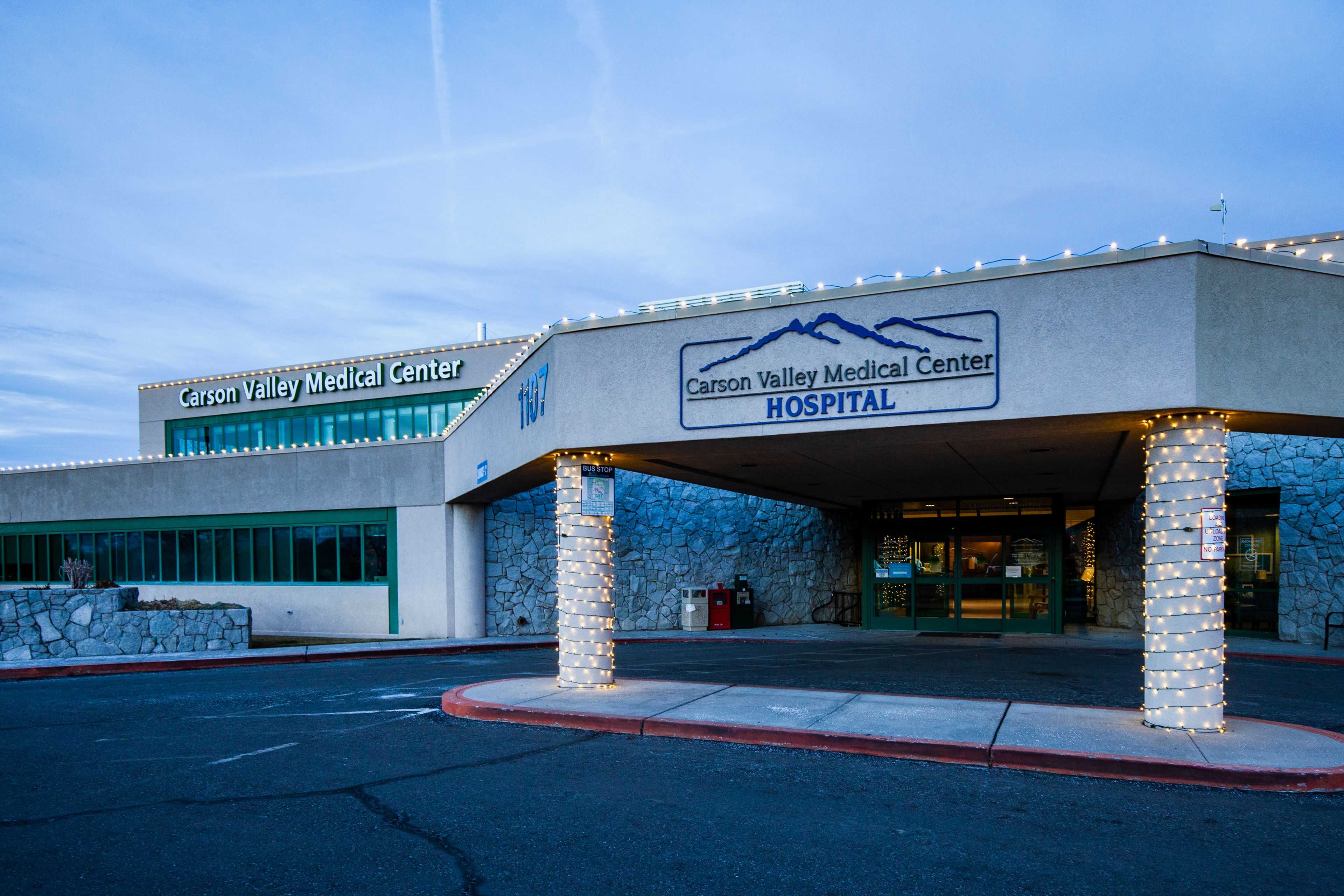 carson valley medical center with holiday lighting