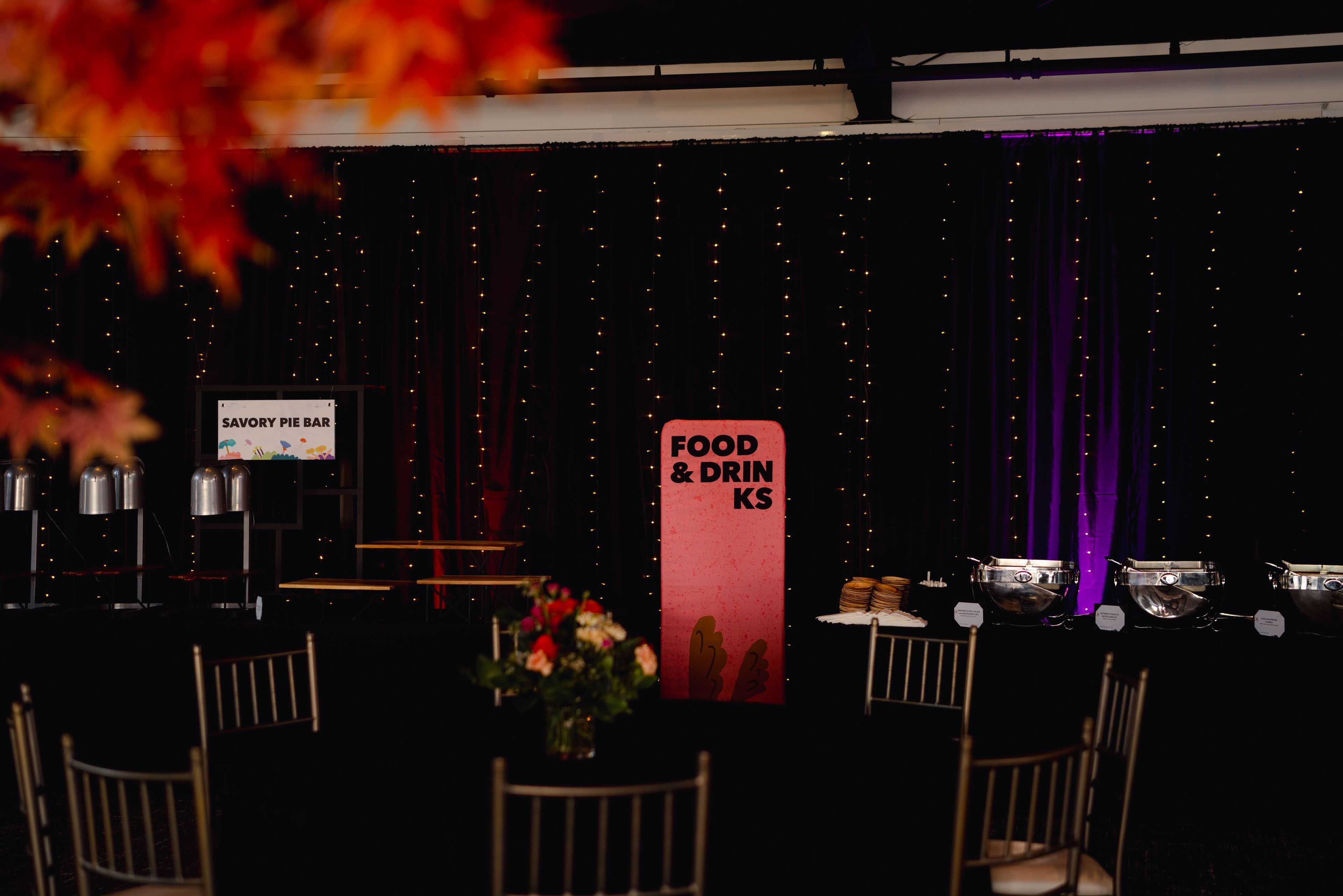colored light walls at a corporate event