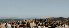 wedding ceremony at the High camp venue of Palisades Tahoe