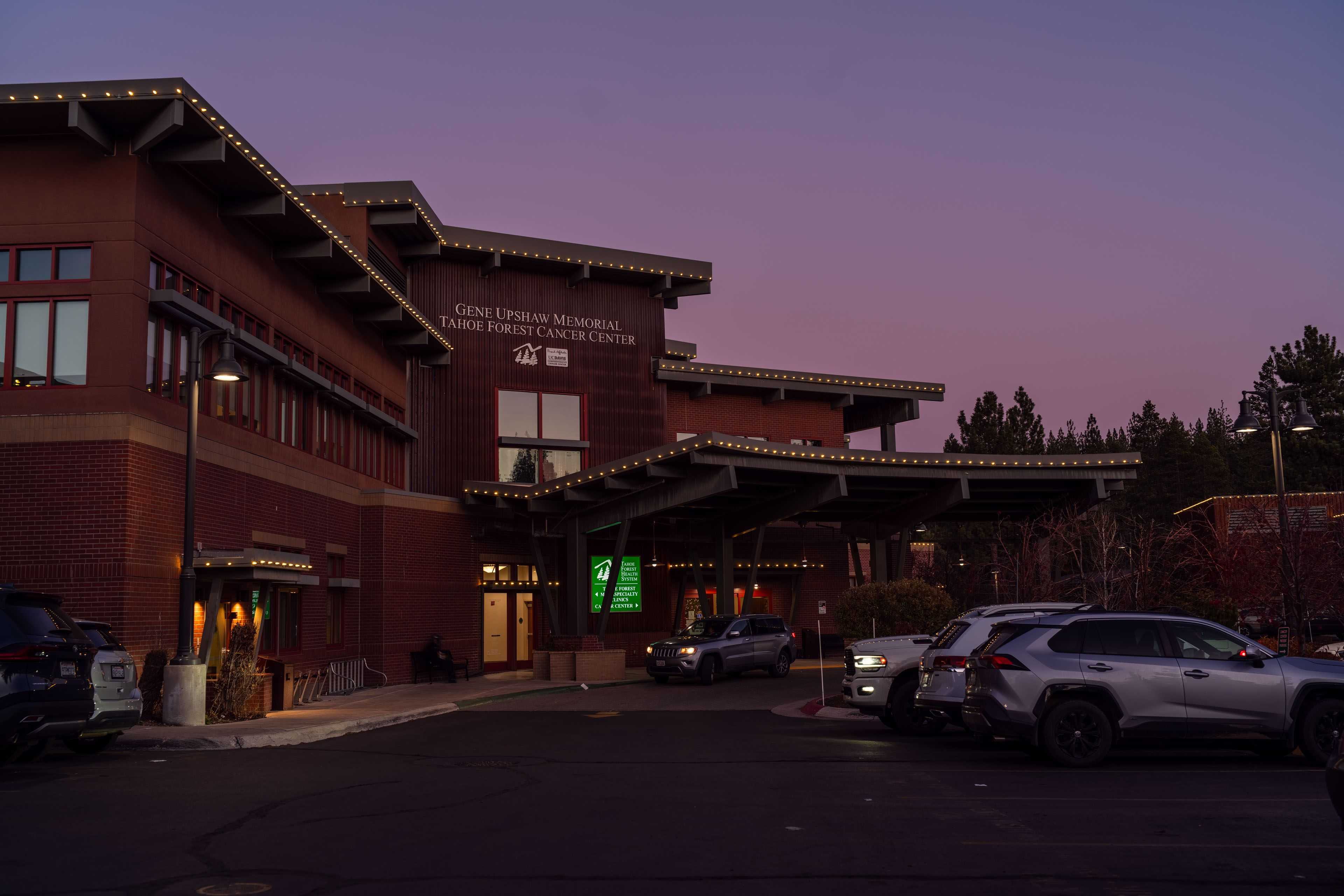 tahoe forest hospitals cancer center with Christmas lighting