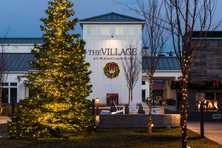 Christmas tree and wreath at the village at rancherro in Reno Nevada