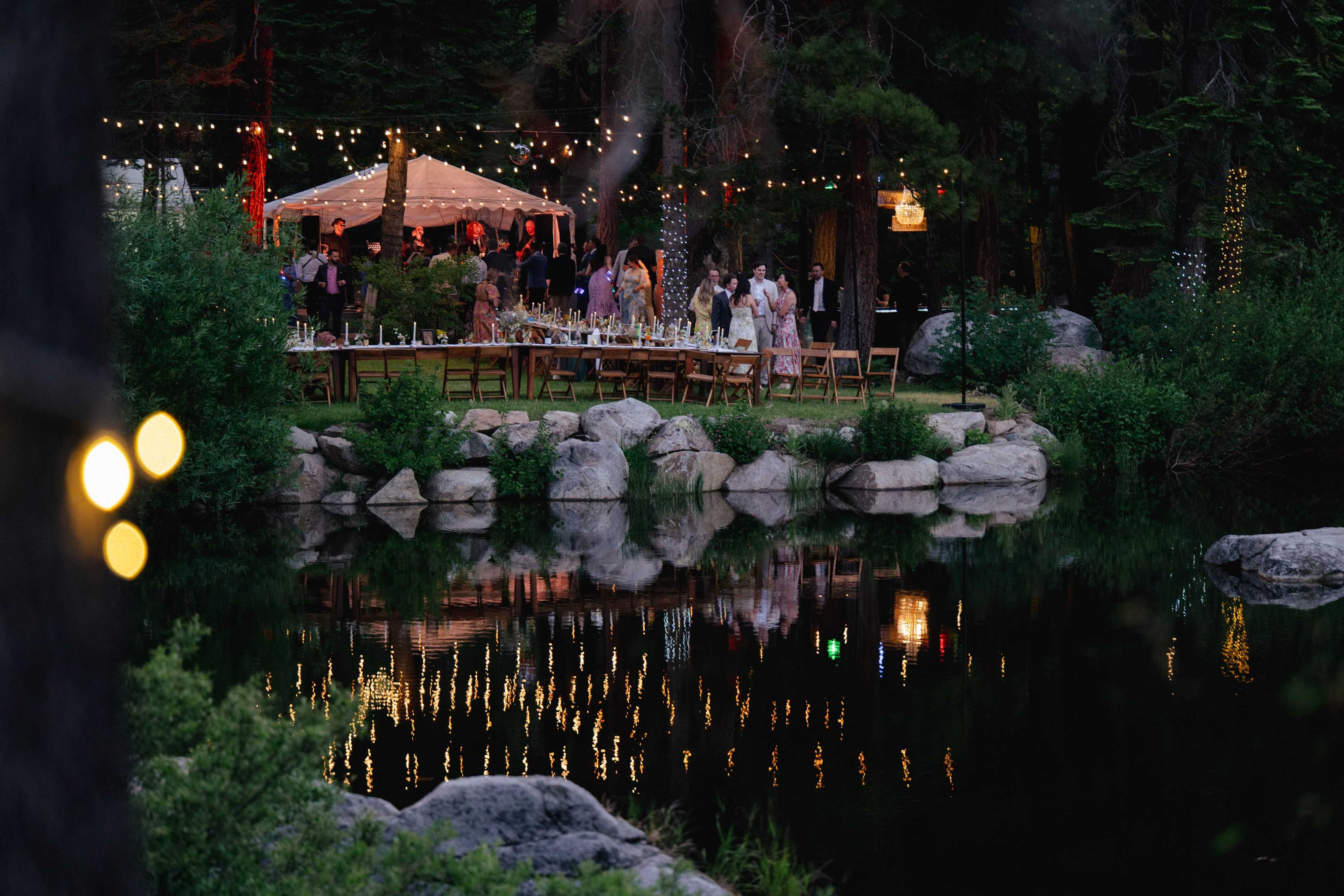 white wolf tahoe wedding venue from across the lake