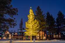 Christmas tree in front of the Edgewood resort