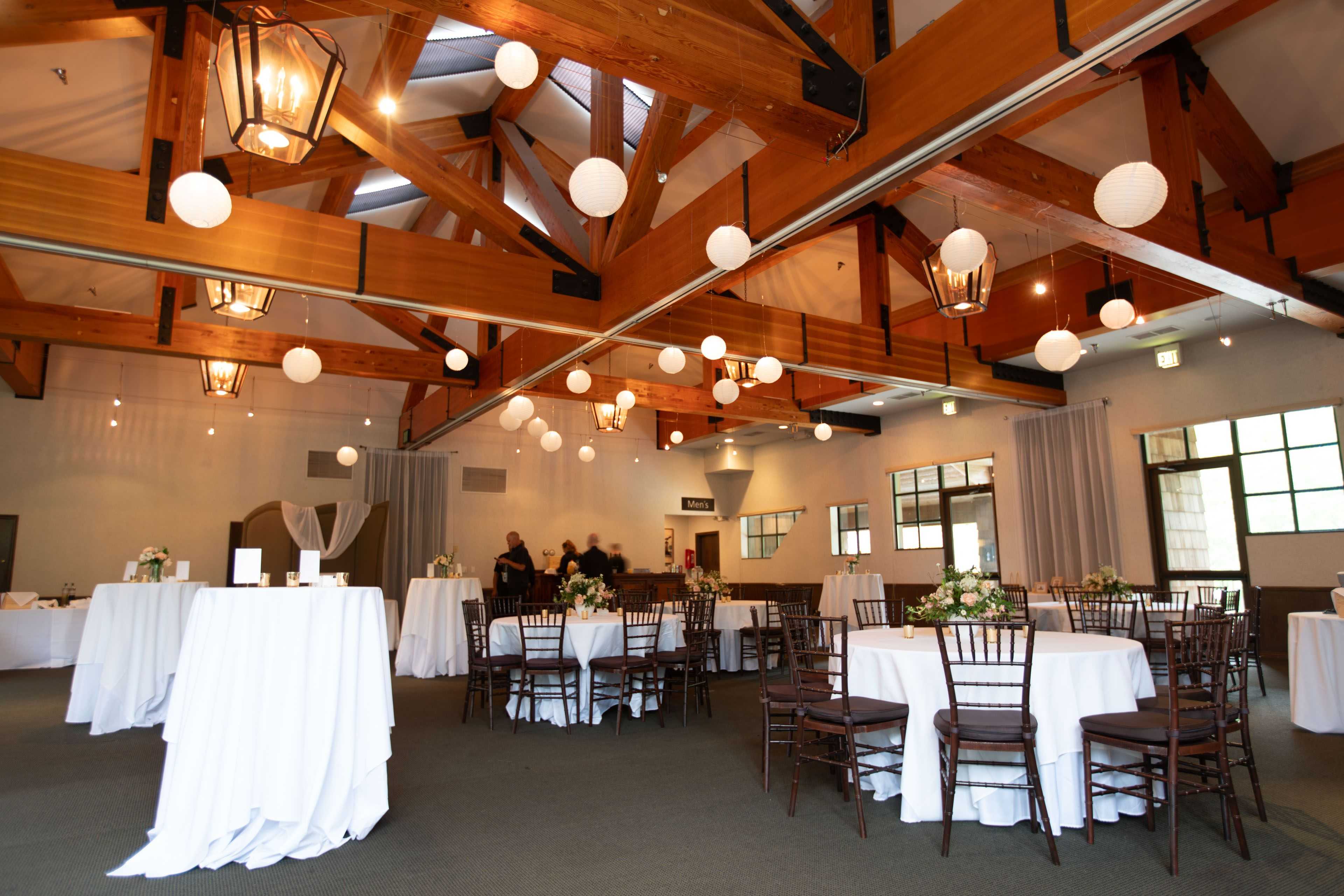 paper lanterns in the mountain room of plumpjacks inn
