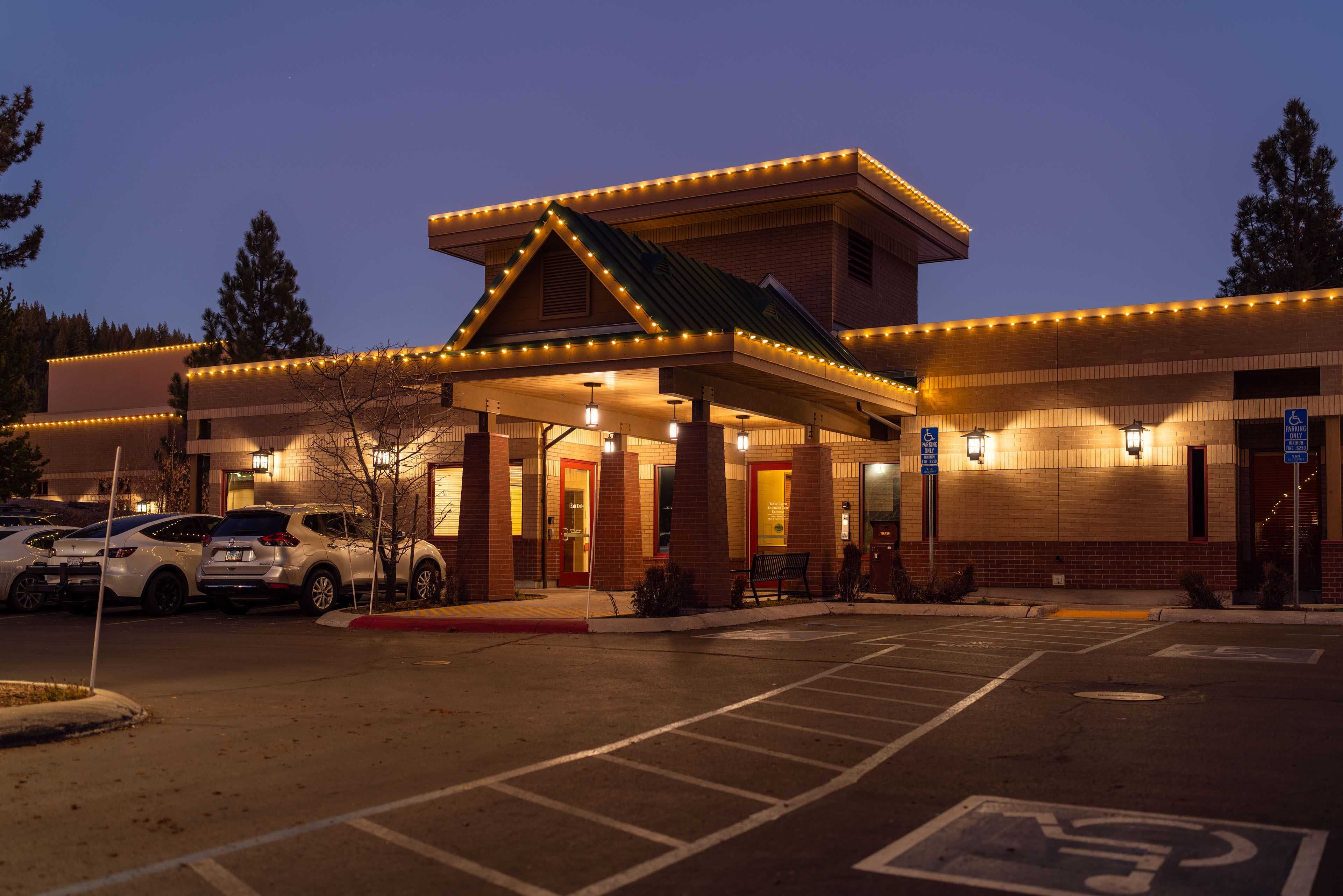 tahoe forest hospitals long term care center with holiday lighting